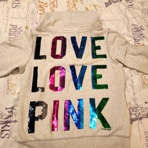 PINK rainbow pullover hoodie